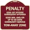 Signmission Penalty $250 1st Offense Subsequent Offenses $250 Min. and or Up to 90 Days Community, BU-1818-23333 A-DES-BU-1818-23333 - alternate 1